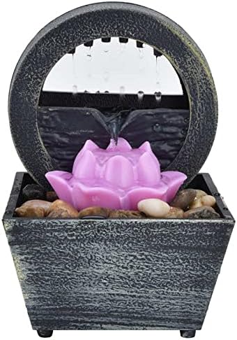 Tabletop Fountain with LED Light and Water Flow