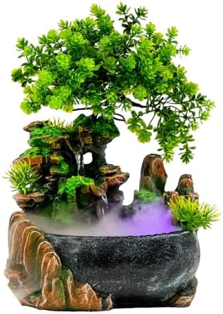 Bokknppo Indoor Water Fountain with LED Light and Humidifier