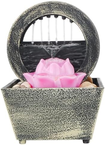 LIFKICH 1set Tabletop Water Fountain with LED Light for Home and Office Zen Decoration