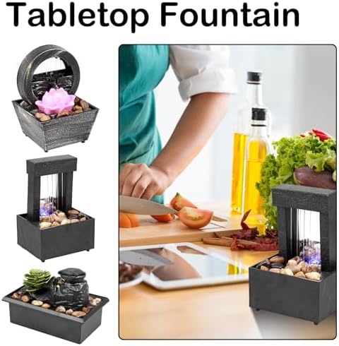 Tabletop Water Fountain with Light and Sound