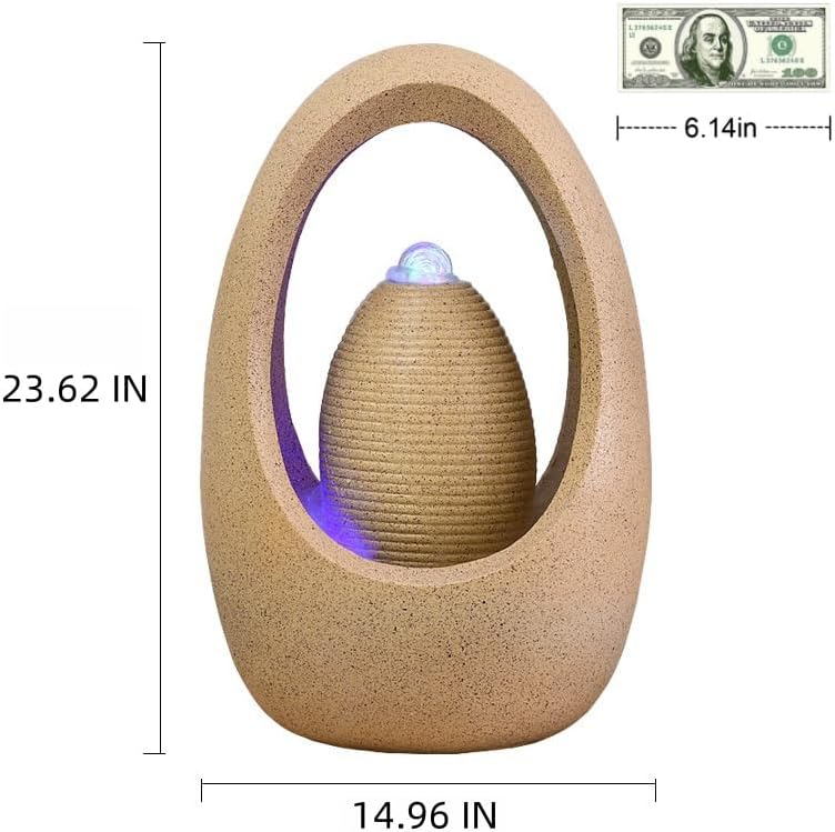 Fengshui Caishen Tabletop Water Fountain for Meditation and Relaxation