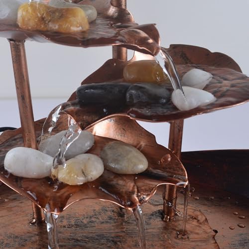 YOUUGIOR Tabletop Water Fountain with LED Light and USB Pump