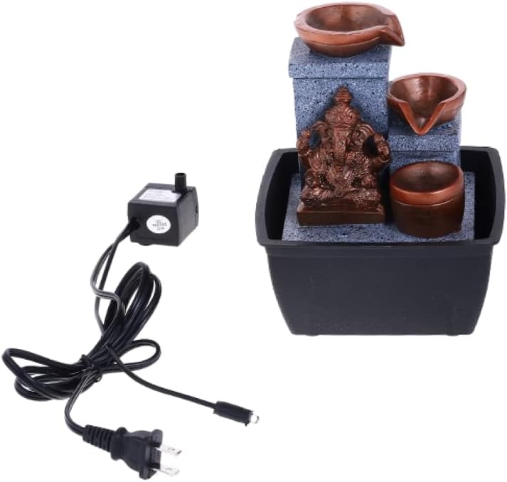 Ganesha Statue Fountain Indoor 3-Tier Decor