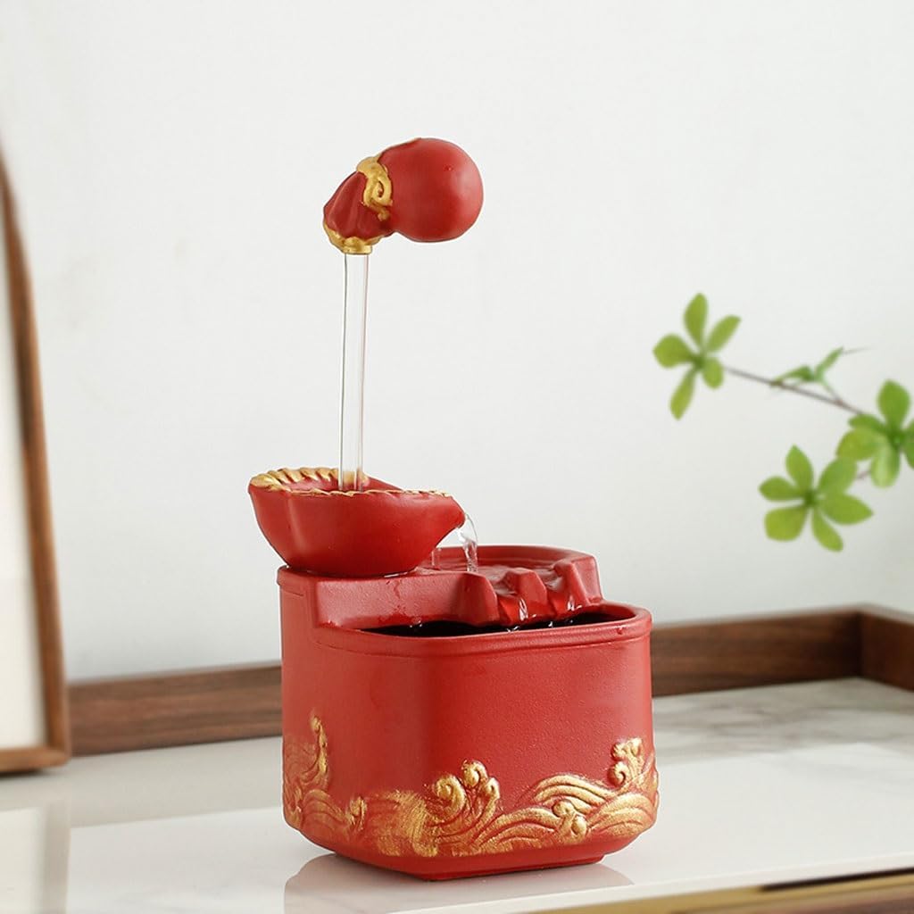 Tabletop Fountain with Water Flowing Decor