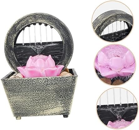 EXQUIMEUBLE Tabletop Fountain Waterfall Indoor Decor Battery-Powered Realistic Design Home Office Accessory