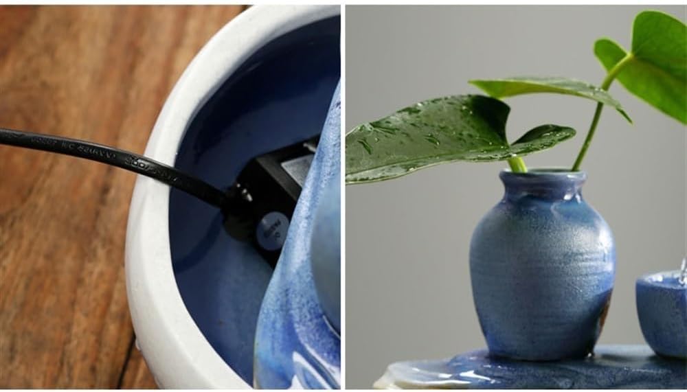 Blue Tabletop Fountain for Home and Office Use