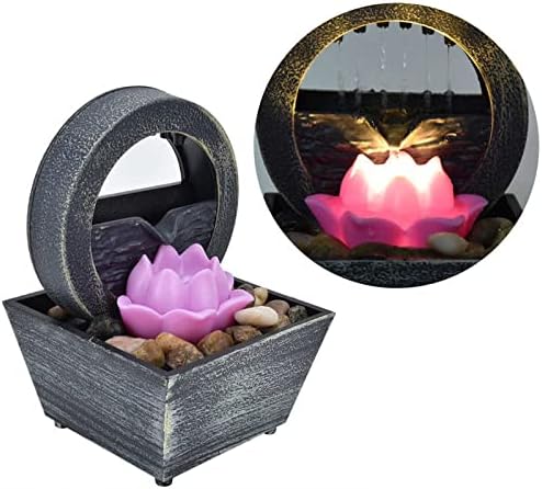 Tabletop Fountain with LED Light and Water Flow