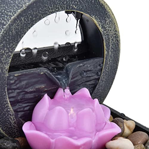 Tabletop Fountain with LED Light and Water Flow