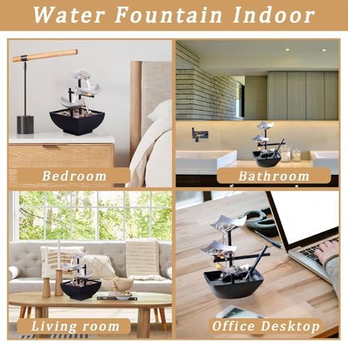 Waterfall Fountain Indoor 3 Tier Metal Zen Decor