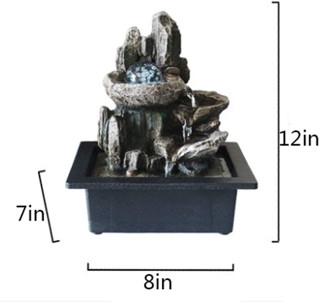 Simple Lucky Tabletop Water Fountain with LED Rolling Ball