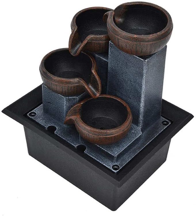 RSLEE Tabletop Water Fountain with LED Yellow Light for Home Office Decor