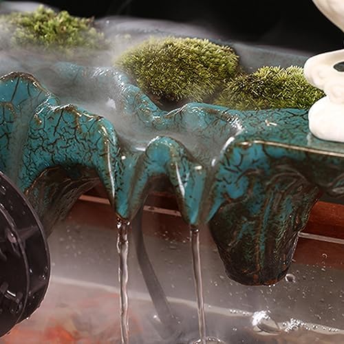 SNKOURIN Tabletop Water Fountain with LED Light and Natural Waterfall