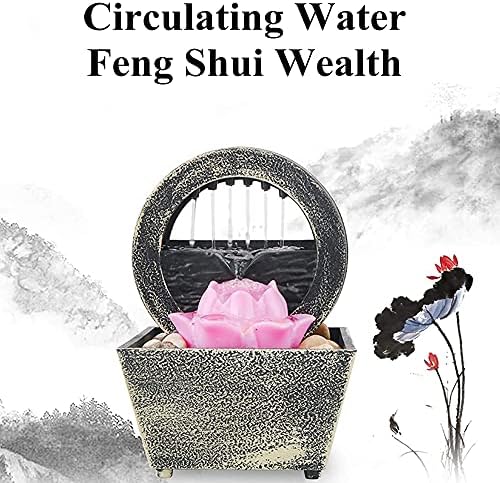 GWMWON Zen Meditation Tabletop Fountain with LED Lights