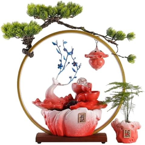 Ecqizer Wealth Attracting Deer Ceramic Fountain for Home Office
