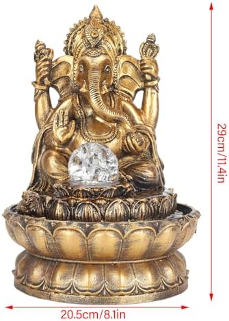 Resin Water Fountain Ganesha Statues Indoor Decorative Relaxing Humidifier with LED Light