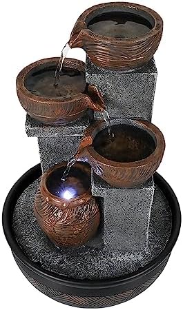 157 Inch High Tabletop Waterfall Fountain with LED Lights
