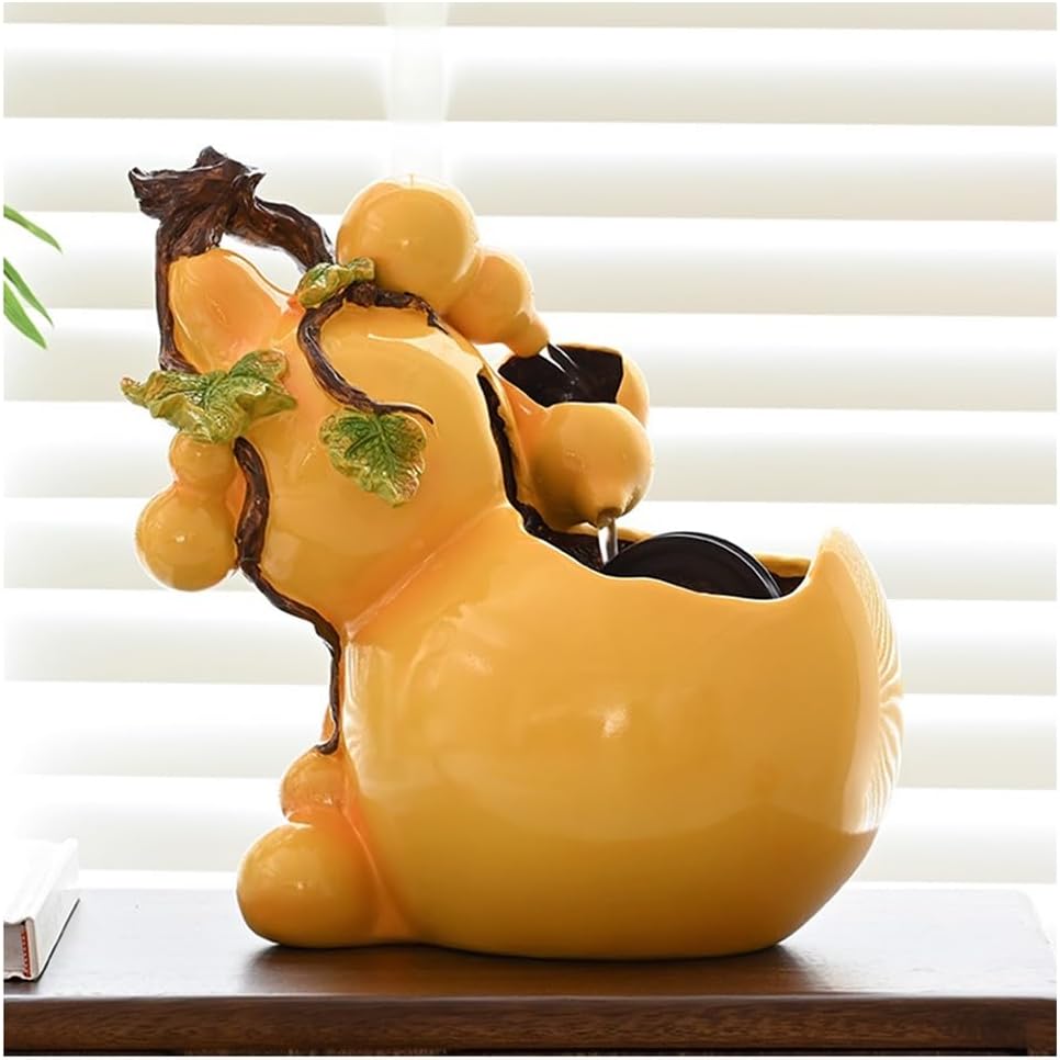 Light Yellow Tabletop Fountain Gourd Decorative Ornament