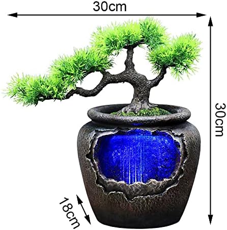 Opulentia Desktop Fountain with LED Light and Resin Rockery
