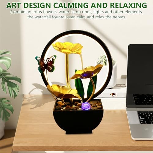 Butterfly Tabletop Water Fountain with USB Power and LED Light