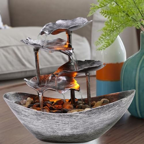 Indoor Waterfall Fountain 4-Tier Tabletop Decor