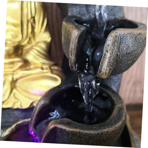 Ciieeo Resin Buddha Statue Waterfall Fountain for Home Office Decor