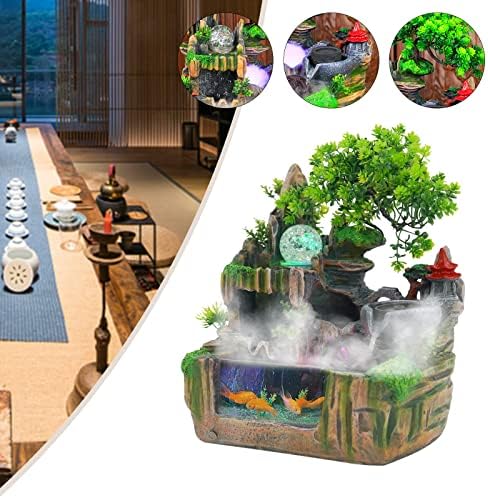 Tabletop Fountain with LED Light and Waterfall Effect