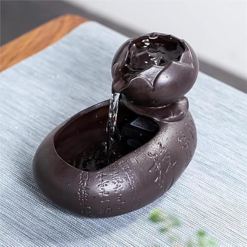 Pink Indoor Ceramic Tabletop Water Fountain