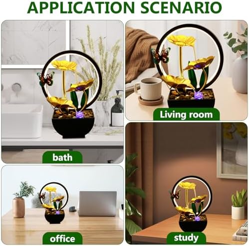 Butterfly Tabletop Water Fountain with USB Power and LED Light