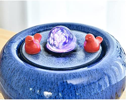 Tabletop Fountain with LED Light and Rotating Ball