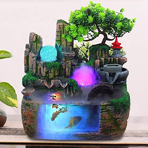 DNYSYSJ Tabletop Waterfall Fountain with LED Light