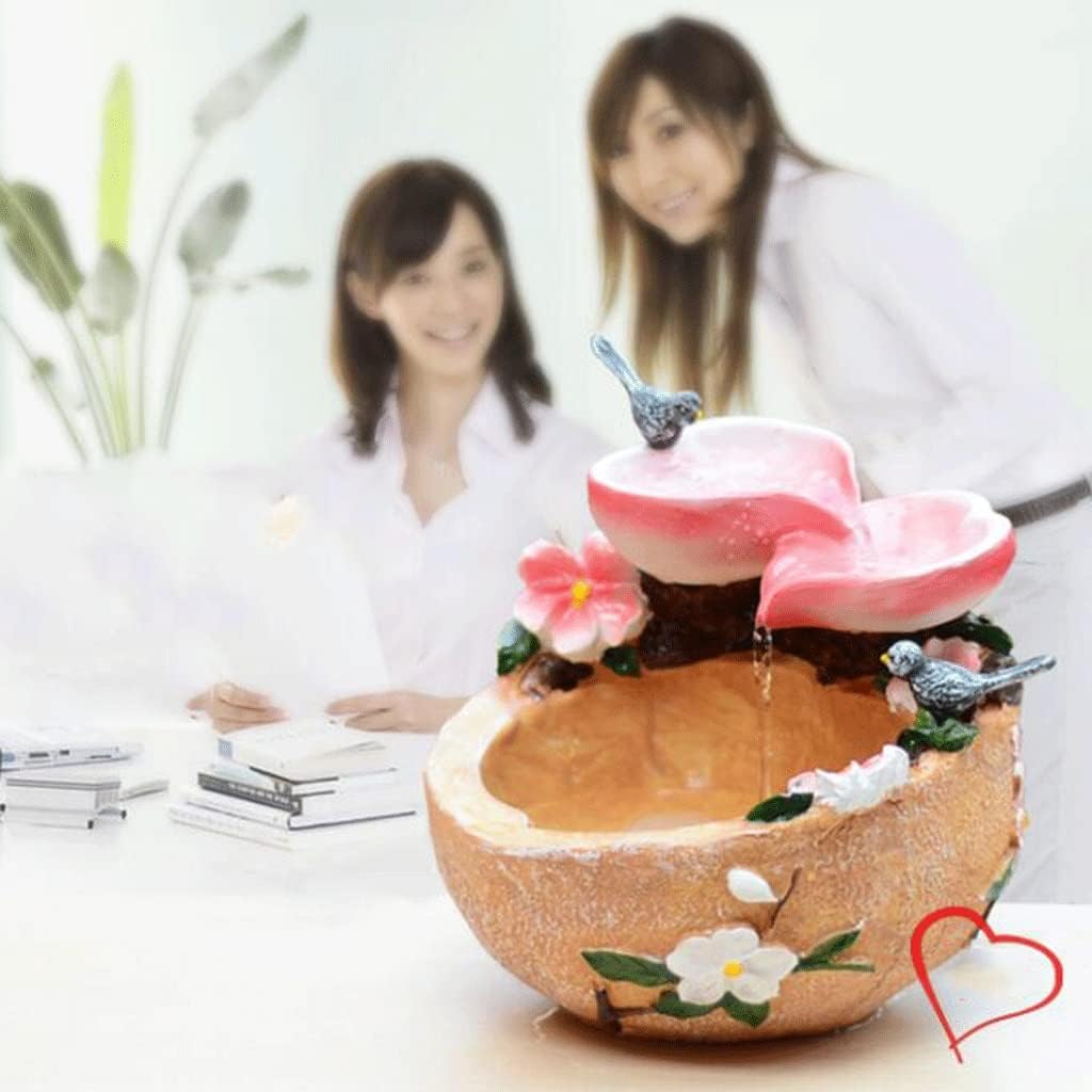 Pink Tabletop Fountain with Bird and Peach Design 1