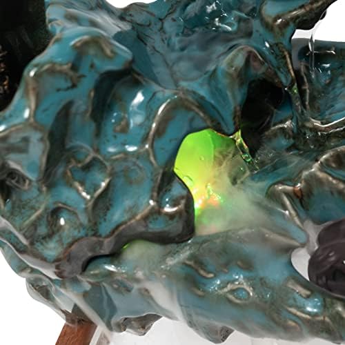 SNKOURIN Tabletop Water Fountain with LED Light and Natural Waterfall