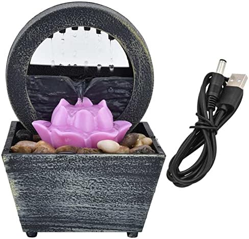 Tabletop Fountain with LED Light and Water Flow