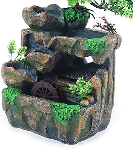 Tabletop Fountain Rockery with LED Lights