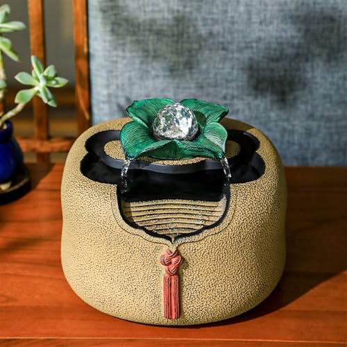Yellow Tabletop Water Fountain for Home Decor