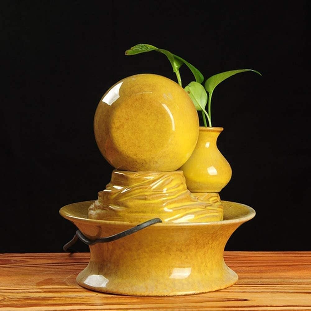 Wind Water Decoration Statue Indoor Fountain with LED Light and Water Pump