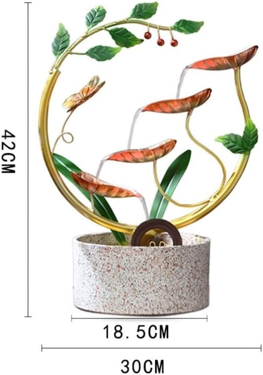 Tabletop Fountain with Feng Shui Water Wheel - Red