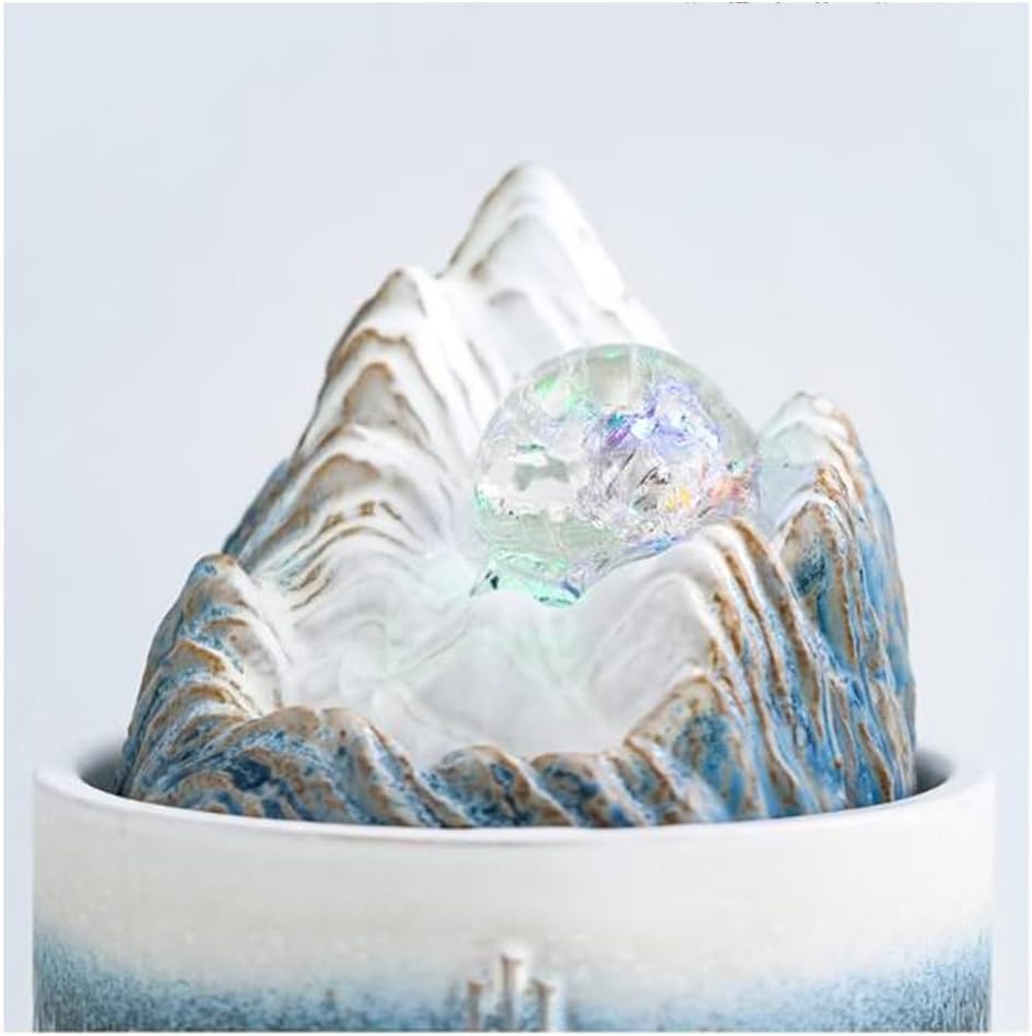 Blue Indoor Tabletop Fountain Ceramic Mini Decoration