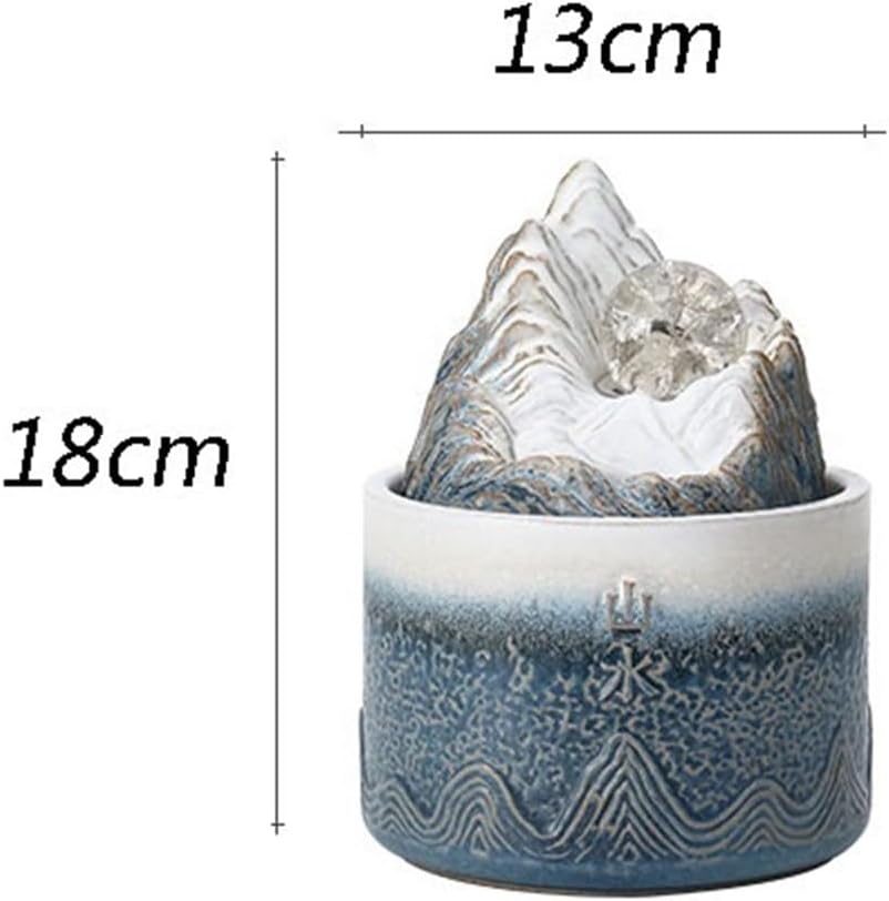 Blue Ceramic Tabletop Fountain for Office Home