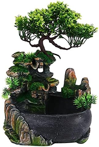 Indoor Fountain Tabletop Waterfall Humidifier with Nature Scene for Home Office