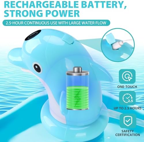 Dolphin Water Table Pump Toy for Kids Blue 1