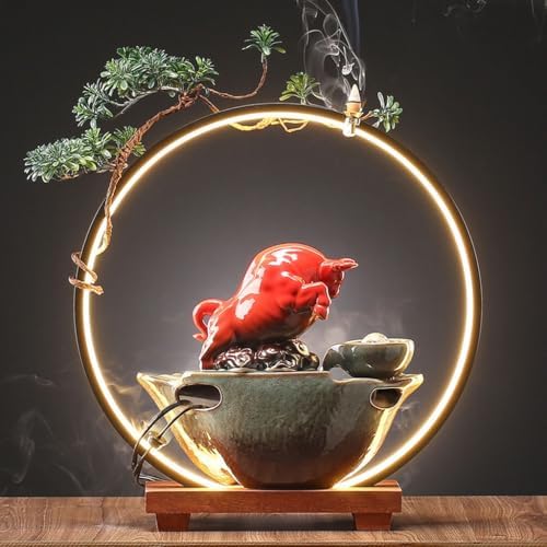 Chinese Style Tabletop Fountain for Office and Home Decor