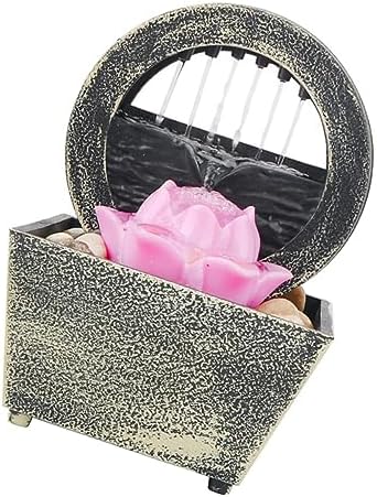 LIFKICH 1set Tabletop Water Fountain with LED Light for Home and Office Zen Decoration