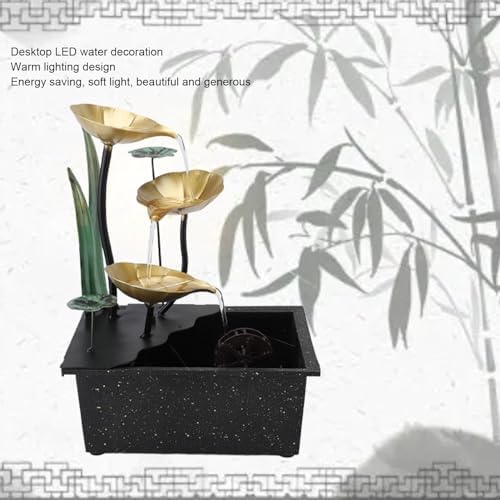 USB Tabletop Fountain with LED Light and Silent Pump