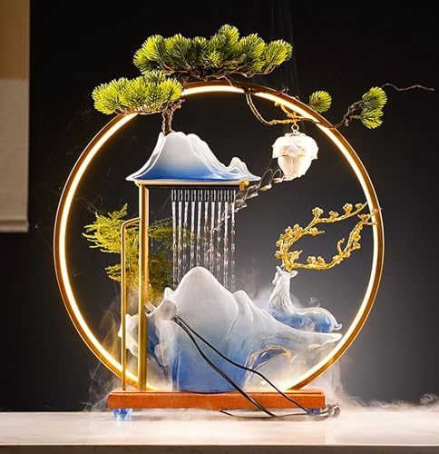 Large Indoor Water Fountain with Mist and LED Light
