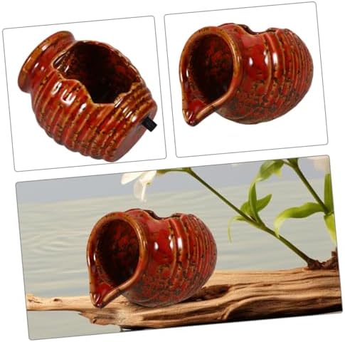 BIUDECO Water Jar Indoor Waterfall Fountain Ceramic Fish Tank Decor