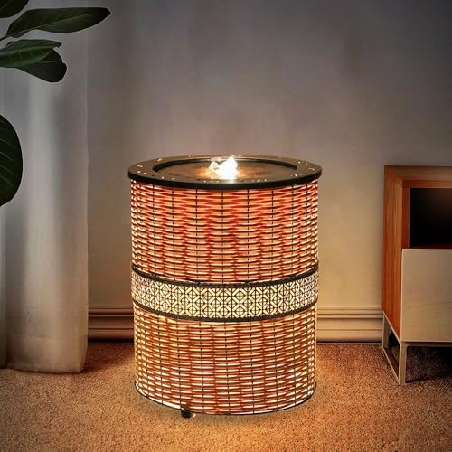 Indoor 169in Round Rattan Water Fountain with LED Light