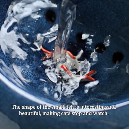 Blue Ceramic Mini Waterfall Fountain Pet Humidifier Desktop Ornament