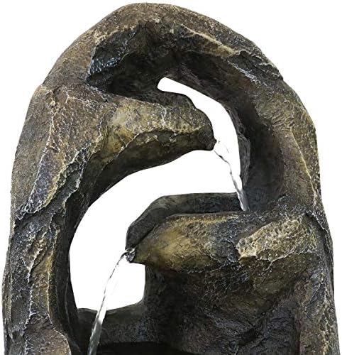 Sunnydaze Cavernous Rock Tiers Indoor Fountain - 12 Inch Decor