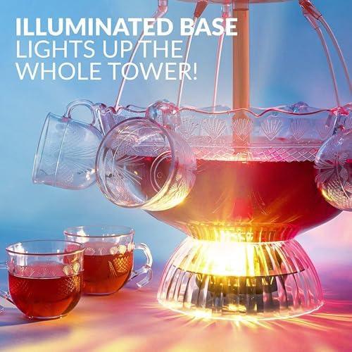 Red Wine Party Fountain with LED Light and 3 Tier Design